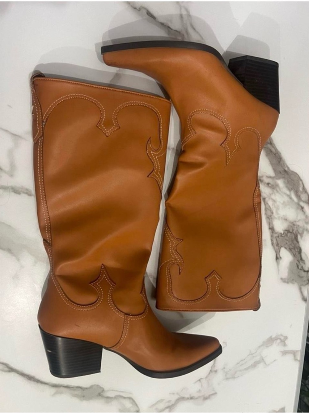 Zodiac Chestnut‎ Brown Mid-Calf Western Heeled Boots